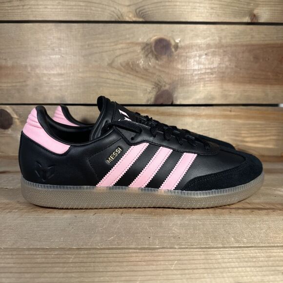 NEW Mens Size 10.5 Adidas Samba x Messi “Black Gold Metallic” Sneakers JP7845 - Picture 1 of 8